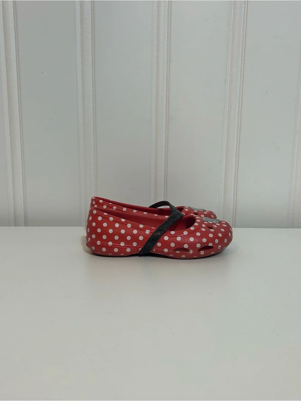Crocs Girls Red Polka Dot Mary Jane sandals